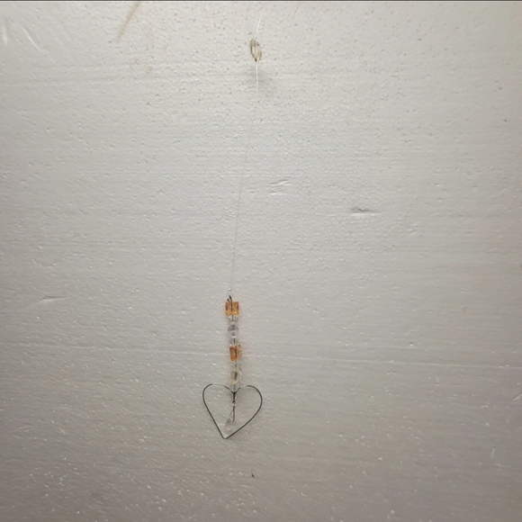 Silver, Orange, and Clear Bead Suncatcher - Picture 3 of 8